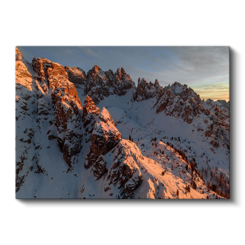 Alp Zirvesi - Gün Batımında Parlayan Karlı Dağlar Kanvas Tablo