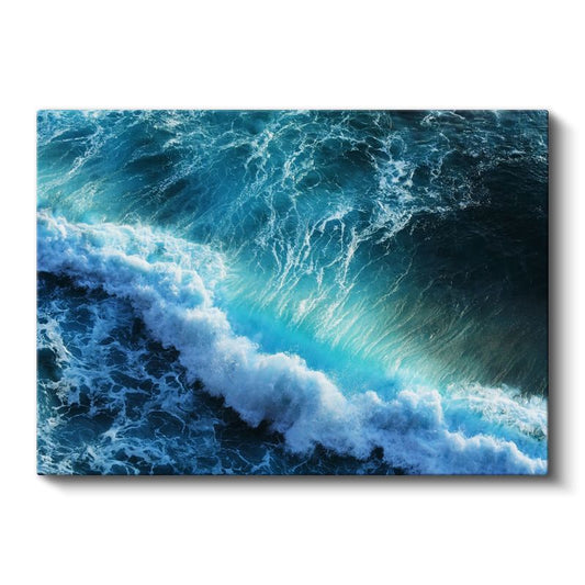 Turkuaz Dalga - Güçlü Okyanus Dalgası Dinamizmi Kanvas Tablo