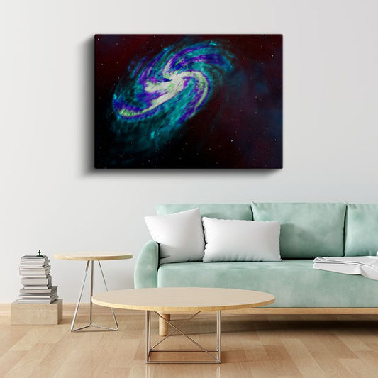 Spiral Galaksi - Turkuaz ve Mor Tonlarında Kozmik Dans Kanvas Tablo