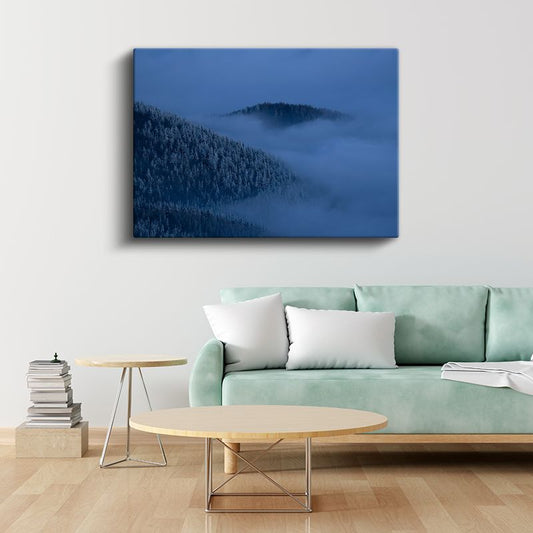 Sisli Dağlar - Karlı Çam Ormanları Arasında Huzur Kanvas Tablo