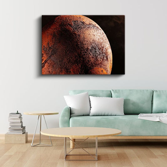 Kızıl Gezegen - Gizemli Kraterlerin Detaylı Görünümü Kanvas Tablo