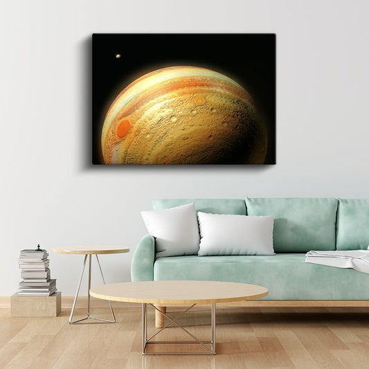 Jüpiter - Büyük Kırmızı Leke ve Bulut Bantları Kanvas Tablo