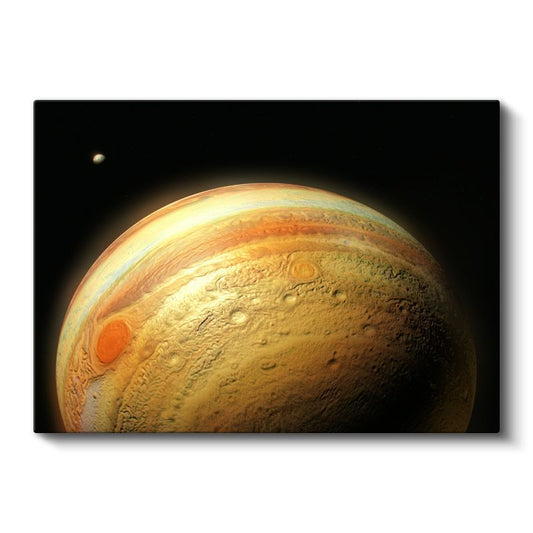 Jüpiter - Büyük Kırmızı Leke ve Bulut Bantları Kanvas Tablo