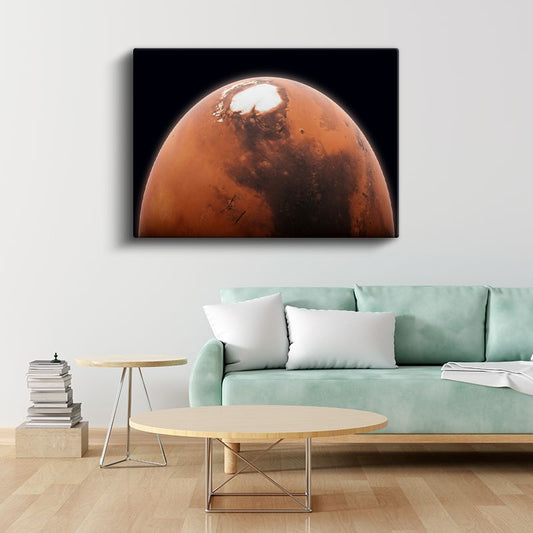 Mars Kutbu - Kızıl Gezegenin Buzlu Zirvesi Kanvas Tablo