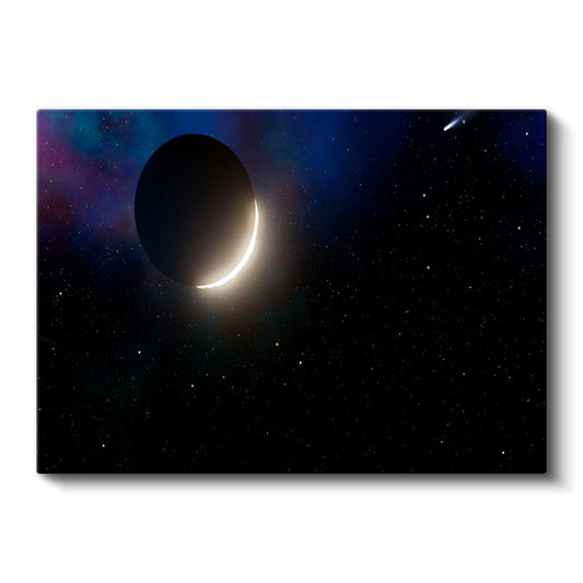 Hilal Gezegen - Kozmik Işık Oyunu Kanvas Tablo
