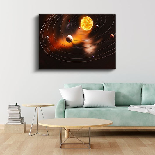 Güneş Sistemi - Gezegenlerin Kozmik Dansı Kanvas Tablo