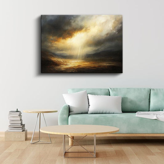 Altın Vadisi - Işık Huzmelerinin Dokunuşu Kanvas Tablo