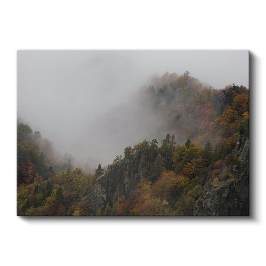 Sonbahar Dağları - Sis Perdesi Ardındaki Renkler Kanvas Tablo