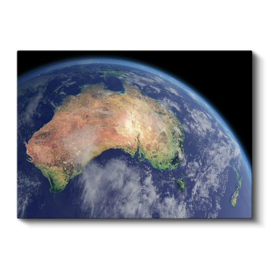 Mavi Gezegen - Uzaydan Avustralya Manzarası Kanvas Tablo