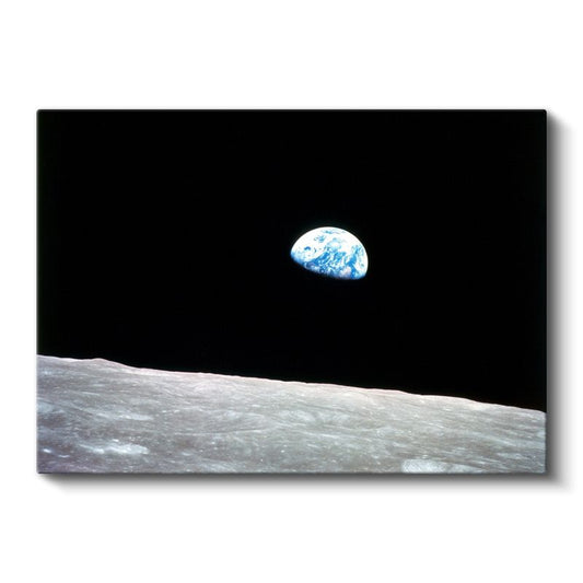 Dünya Doğuşu - Ay Yüzeyinden Kozmik Görünüm Kanvas Tablo