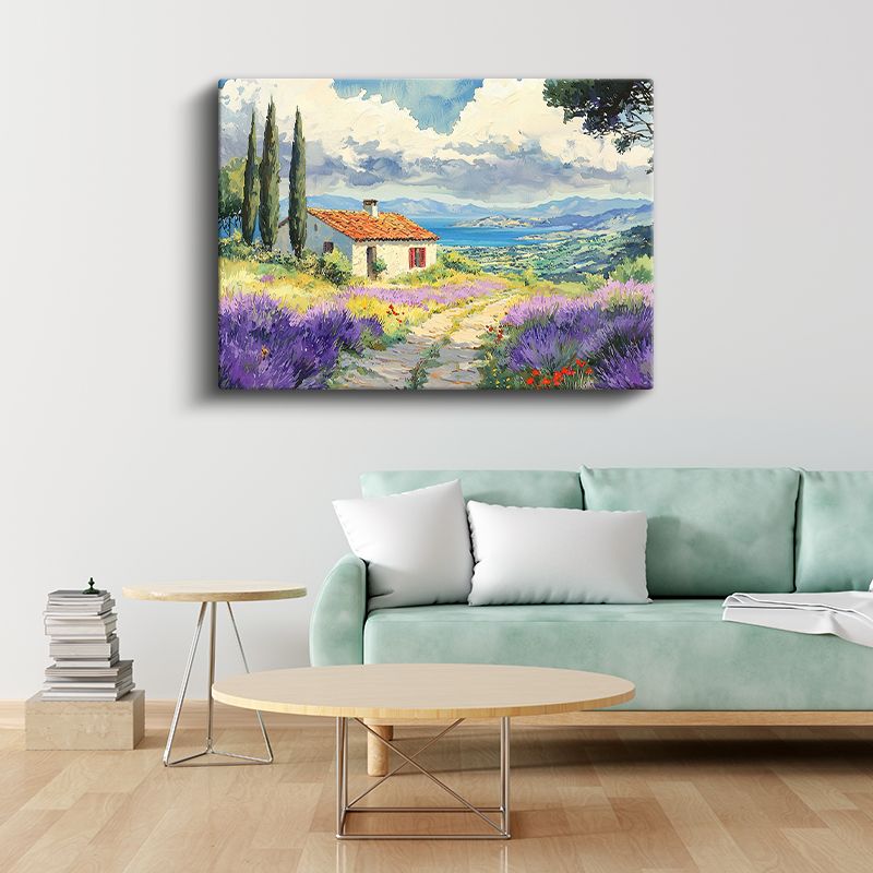 Akdeniz Çiftlik Evi - Lavanta Bahçeleri Arasında Huzurlu Yaşam Kanvas Tablo