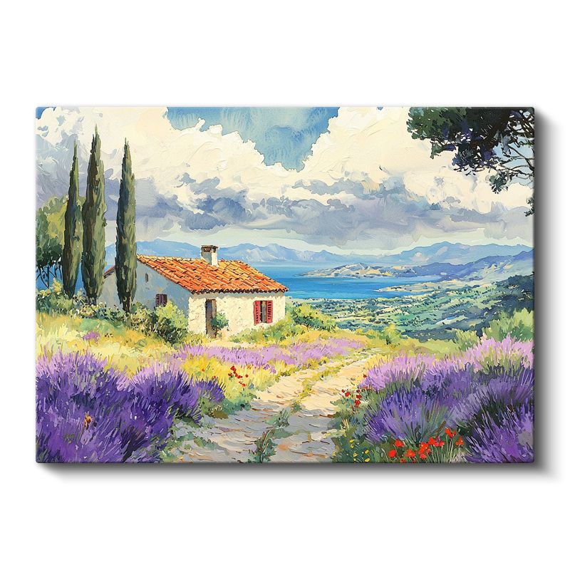 Akdeniz Çiftlik Evi - Lavanta Bahçeleri Arasında Huzurlu Yaşam Kanvas Tablo