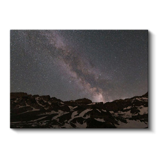 Evrenin Işıltısı - Dağ Zirvelerinde Yansıyan Samanyolu Kanvas Tablo