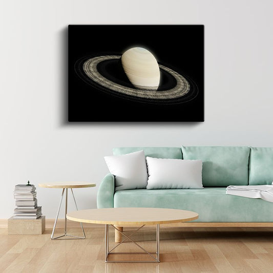 Satürn Gezegeni - İhtişamlı Halkaları ile Uzayın Mücevheri Kanvas Tablo