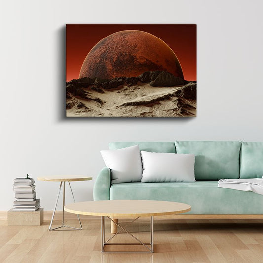 Mars Gezegeni - Kızıl Gezegenin Muhteşem Görünümü Kanvas Tablo