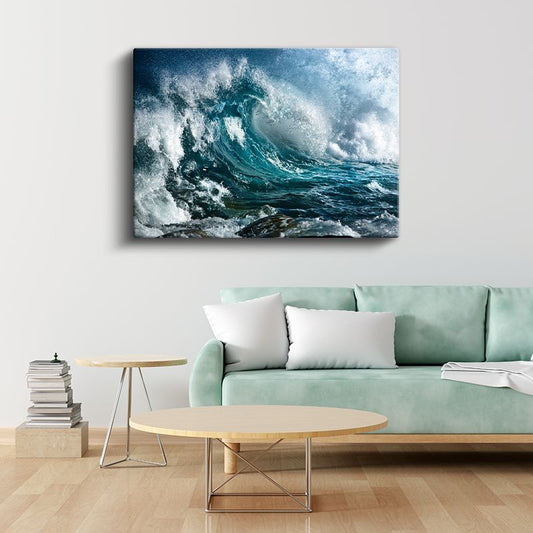 Dalgaların Dansı - Turkuaz Suyun Muhteşem Hareketi Kanvas Tablo