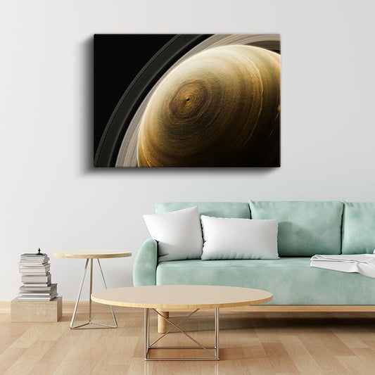 Satürn - Altın Halkalar ve Kozmik Güzellik Kanvas Tablo