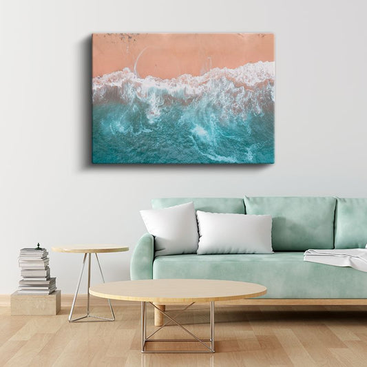 Turkuaz Dalgalar - Huzur Veren Okyanus Manzarası Kanvas Tablo