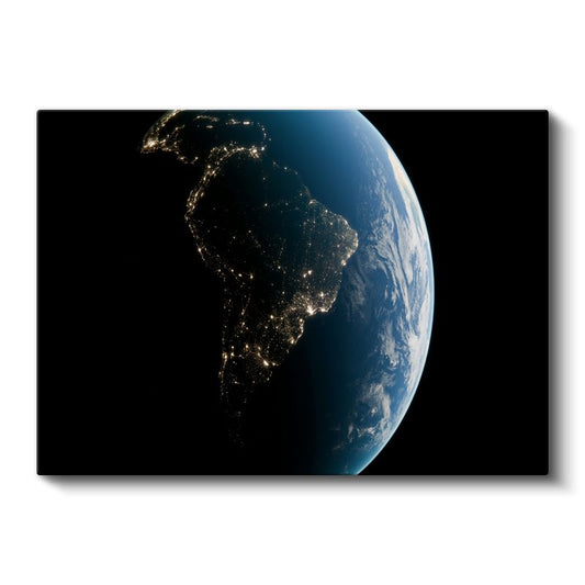 Dünya'nın Işıkları - Gece Görünümü Kanvas Tablo