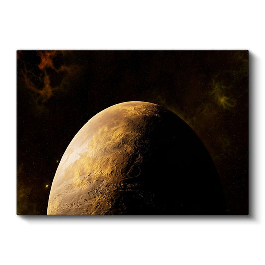 Altın Gezegen - Kozmik Manzara Kanvas Tablo