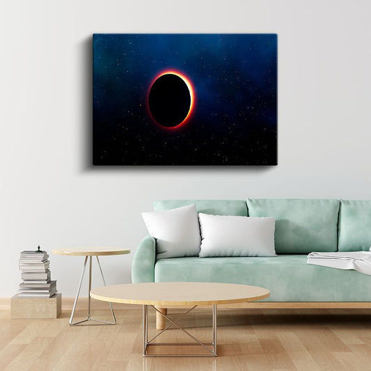 Güneş Tutulması - Yıldızlı Gökyüzünde Kozmik Dans Kanvas Tablo