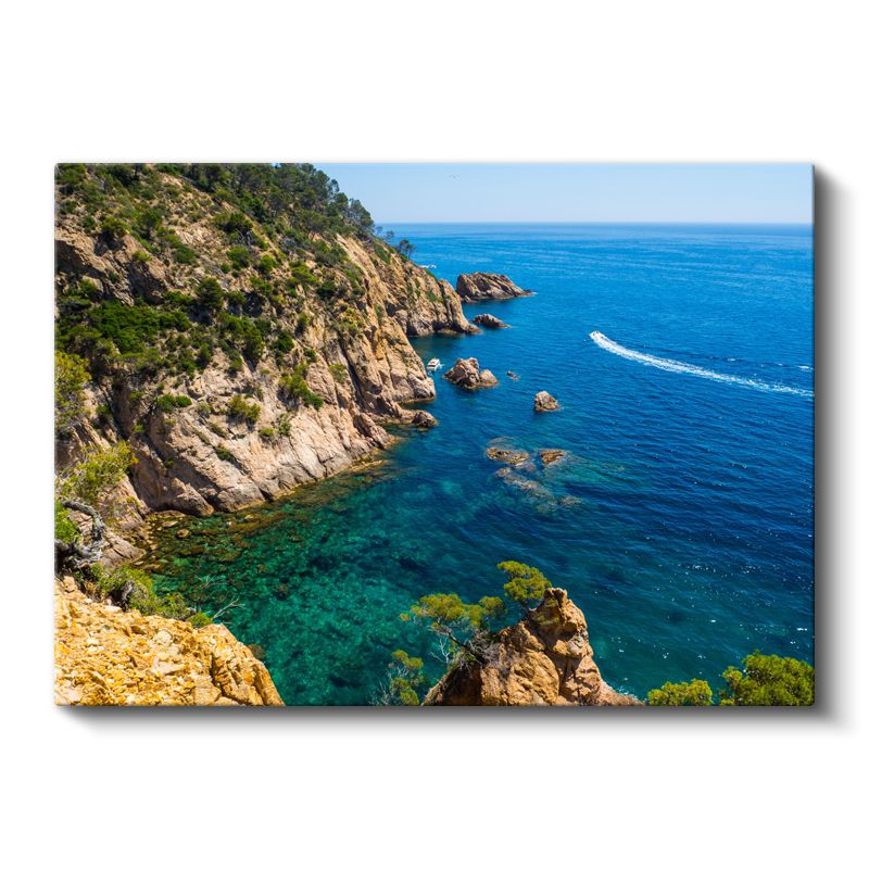Akdeniz Kıyısı - Berrak Sular ve Kayalık Falezler Kanvas Tablo