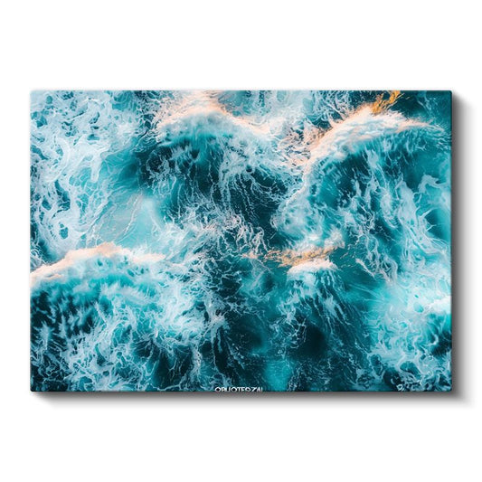 Okyanus Dalgaları - Turkuaz Sular ve Beyaz Köpükler Kanvas Tablo