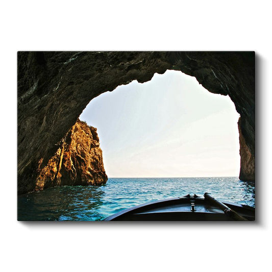 Mavi Mağara - Deniz Penceresinden Turkuaz Sular Kanvas Tablo