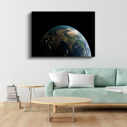 Mavi Gezegen - Uzaydan Görünen Dünya Kanvas Tablo