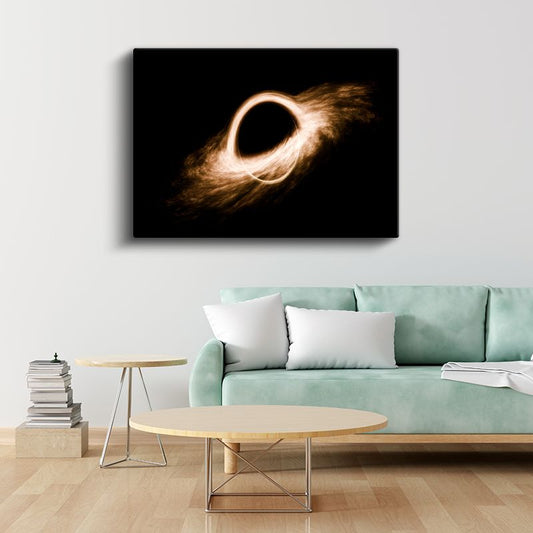 Kozmik Işık - Altın Halkası ile Kara Delik Kanvas Tablo