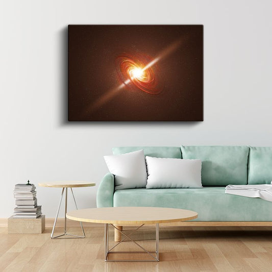 Kozmik Ateş - Evrenin Derinliklerinde Parlayan Galaksi Kanvas Tablo