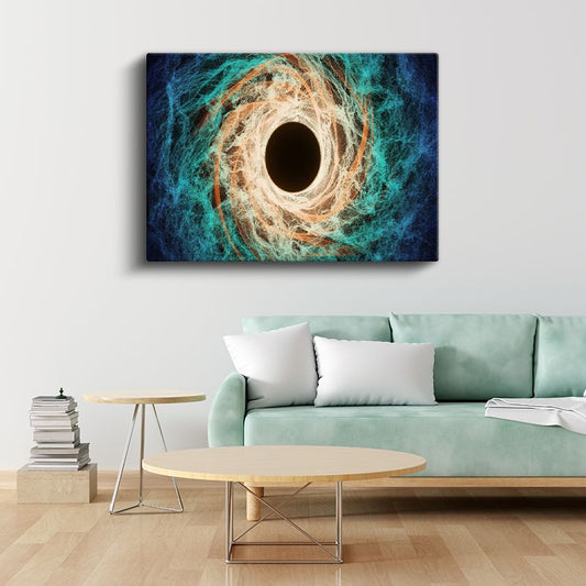 Sonsuzluk Girdabı - Turkuaz Kozmik Enerji Dalgaları Kanvas Tablo