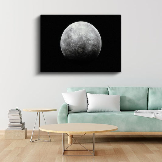 Dolunay - Gizemli Ay Yüzeyi Detayları Kanvas Tablo