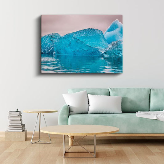 Buz Kristalleri - Turkuaz Buzul Kütleleri Kanvas Tablo