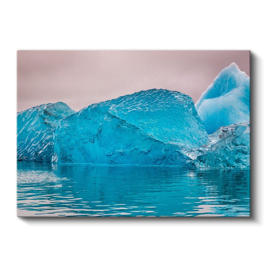 Buz Kristalleri - Turkuaz Buzul Kütleleri Kanvas Tablo