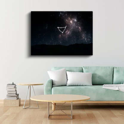 Yıldız Haritası - Karanlıkta Takımyıldızları Kanvas Tablo