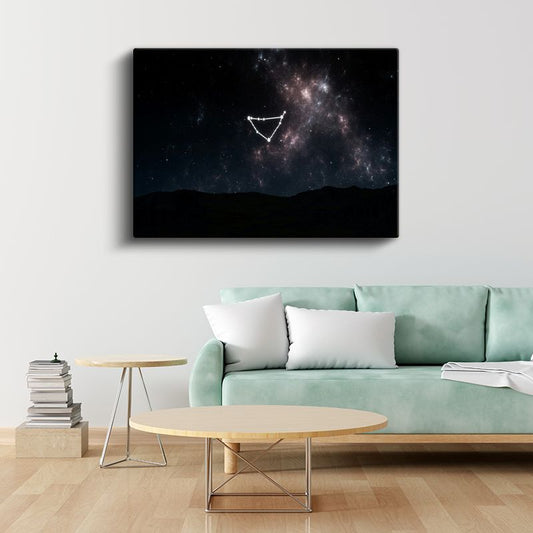 Yıldız Haritası - Karanlıkta Takımyıldızları Kanvas Tablo