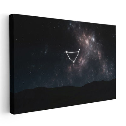 Yıldız Haritası - Karanlıkta Takımyıldızları Kanvas Tablo