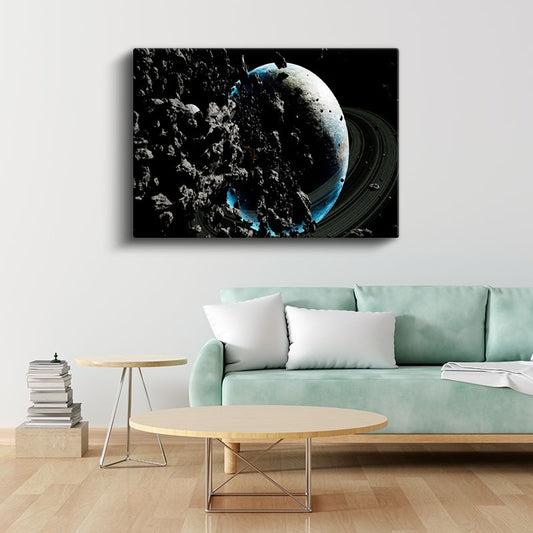 Kozmik Gezegen - Asteroit Kuşağı Kanvas Tablo