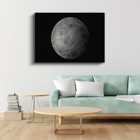 Ay Yüzeyi - Kraterlerle Dolu Gizemli Gökcismi Kanvas Tablo