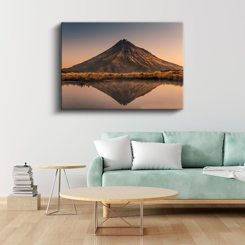 Yanardağ - Gün Batımında Göl Yansıması Kanvas Tablo