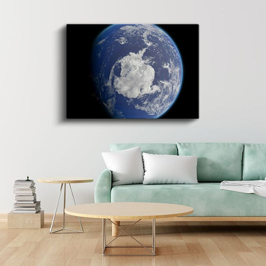 Dünya - Mavi Gezegenden Görünüm Kanvas Tablo