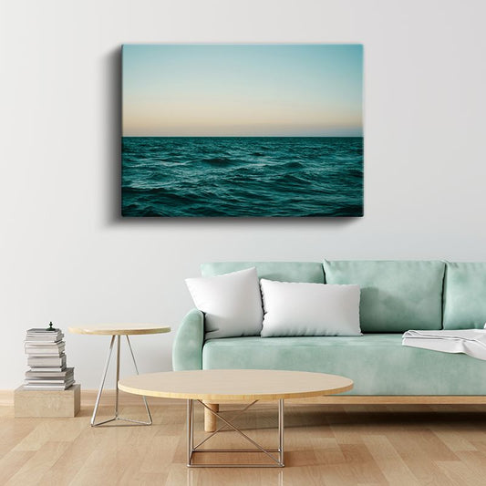 Sakin Deniz - Turkuaz Sular Manzarası Kanvas Tablo