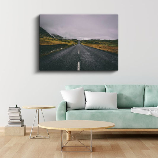 Uzun Yol - Sisli Dağlar Arasında Kanvas Tablo