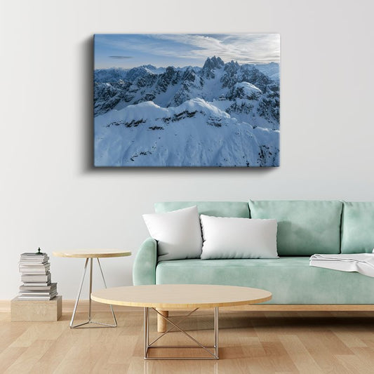 Karlı Zirveler - Alp Dağlarının Muhteşem Manzarası Kanvas Tablo