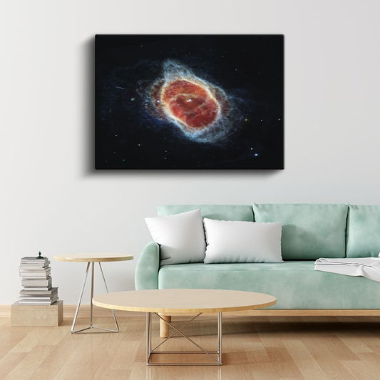 Kozmik Nebula - Uzayın Derinliklerinde Kızıl Parıltı Kanvas Tablo