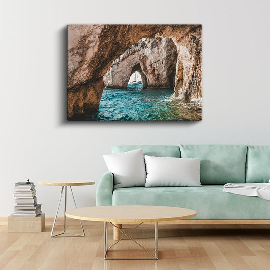 Mavi Mağara - Denizin İçindeki Doğal Kemer Kanvas Tablo