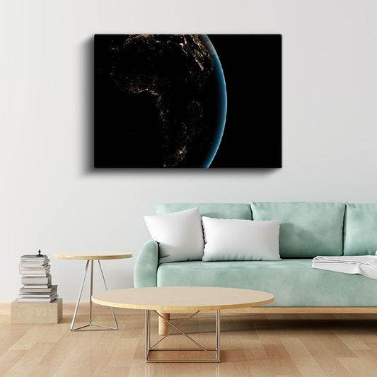 Dünya Gecesi - Afrika Kıtasının Işıkları Kanvas Tablo