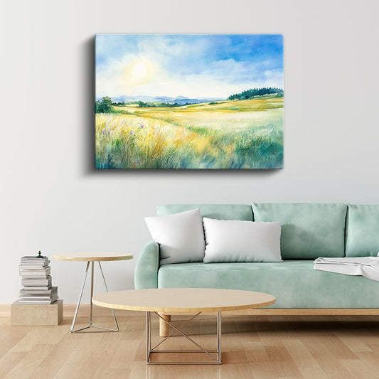 Altın Tarlalar - Güneş Işığında Parlayan Çayırlar Kanvas Tablo