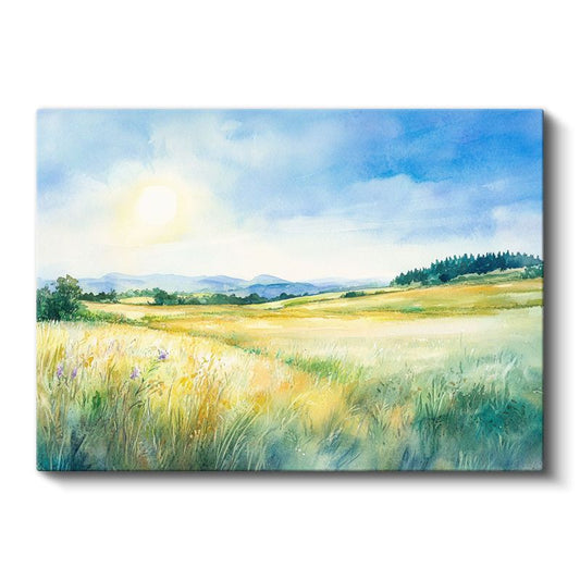 Altın Tarlalar - Güneş Işığında Parlayan Çayırlar Kanvas Tablo